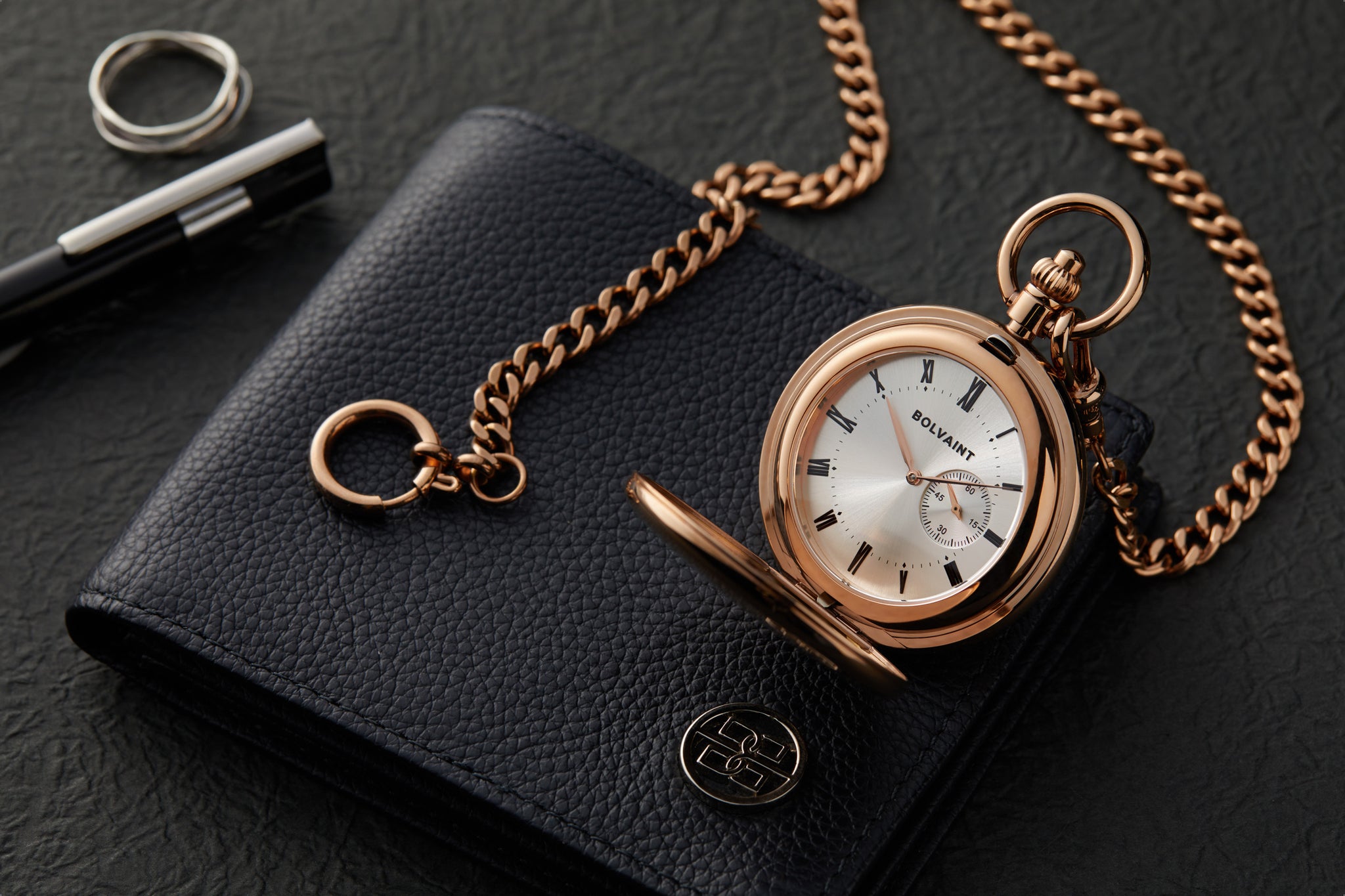 Bolvaint Solon Mechanical Pocket Watch - Rose Gold
