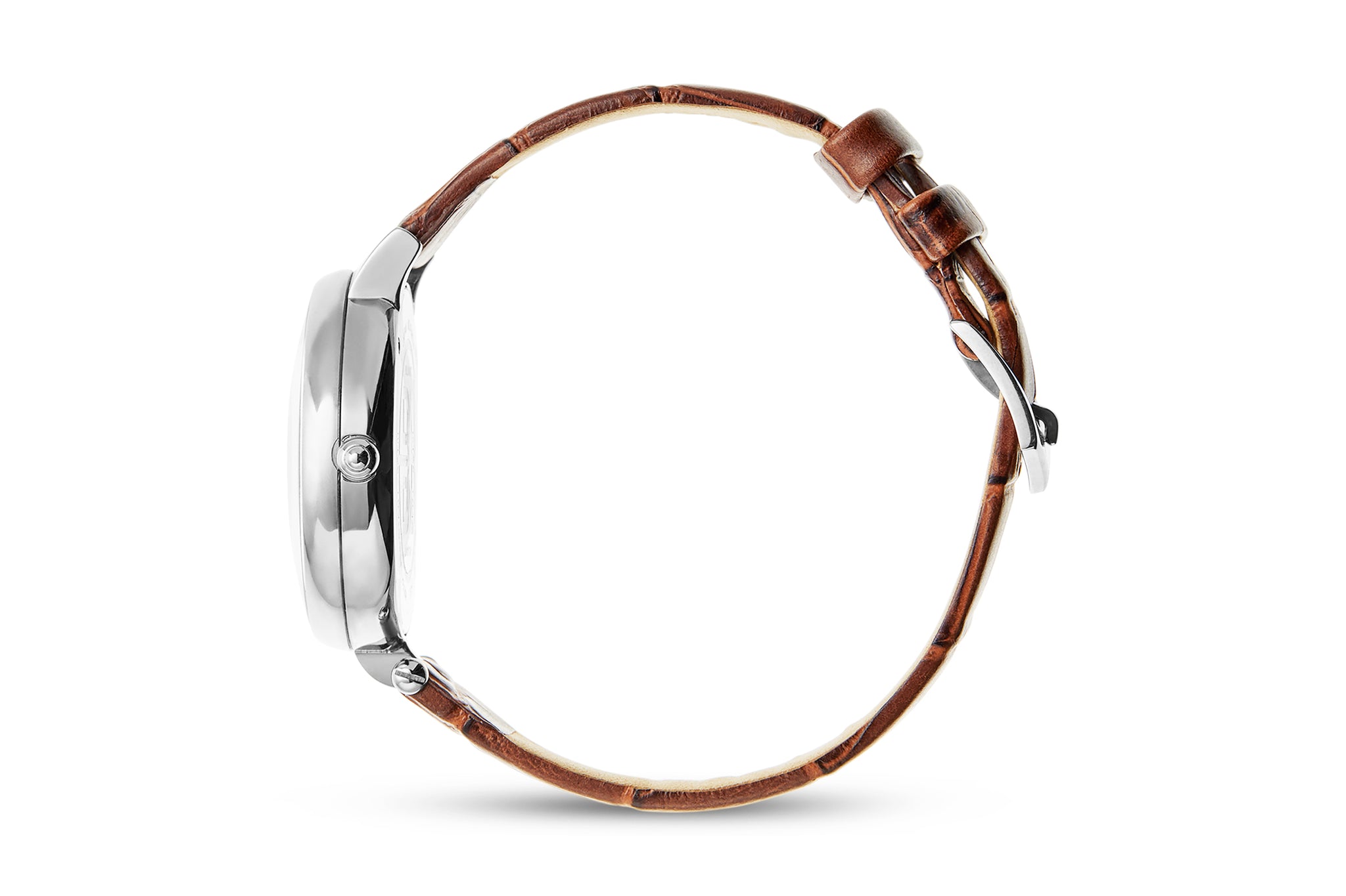 The Vainui Mother-of-Pearl Ladies' Watch - Silver & Umber Brown