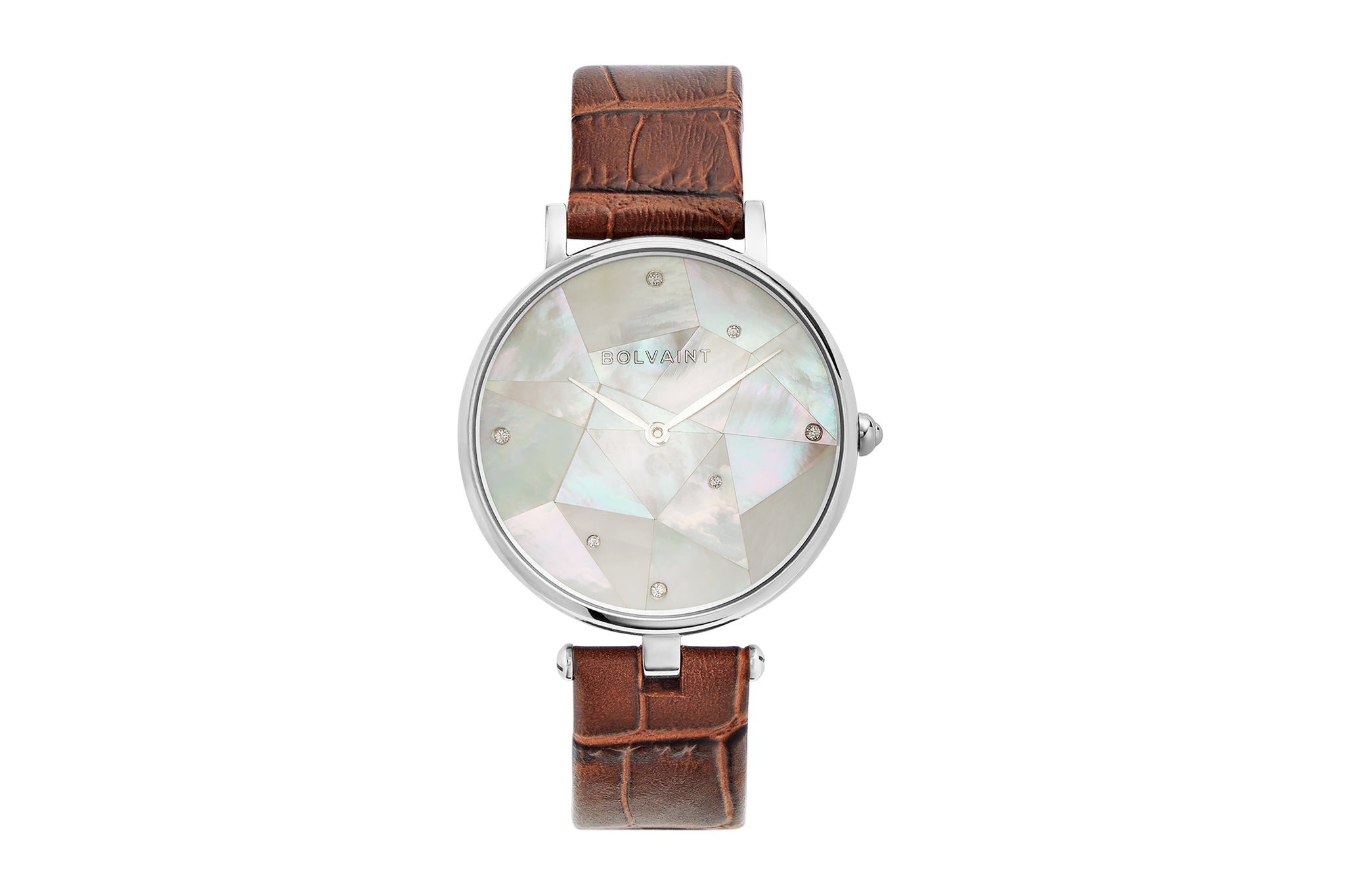 The Vainui Mother-of-Pearl Ladies' Watch - Silver & Umber Brown