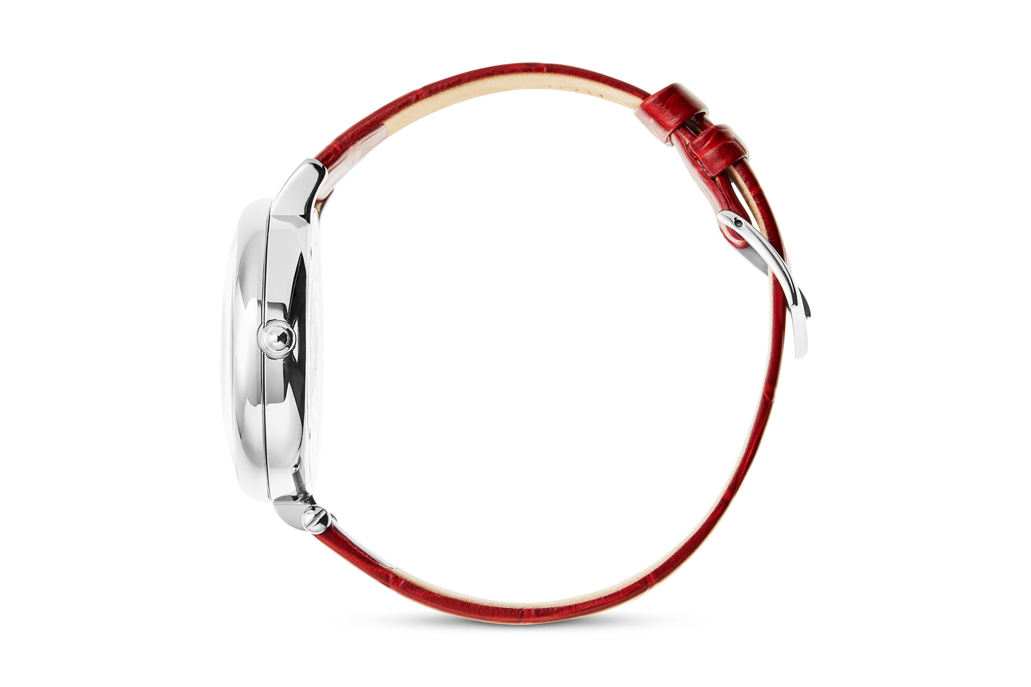 The Vainui Mother-of-Pearl Ladies' Watch - Silver & Garnet Red