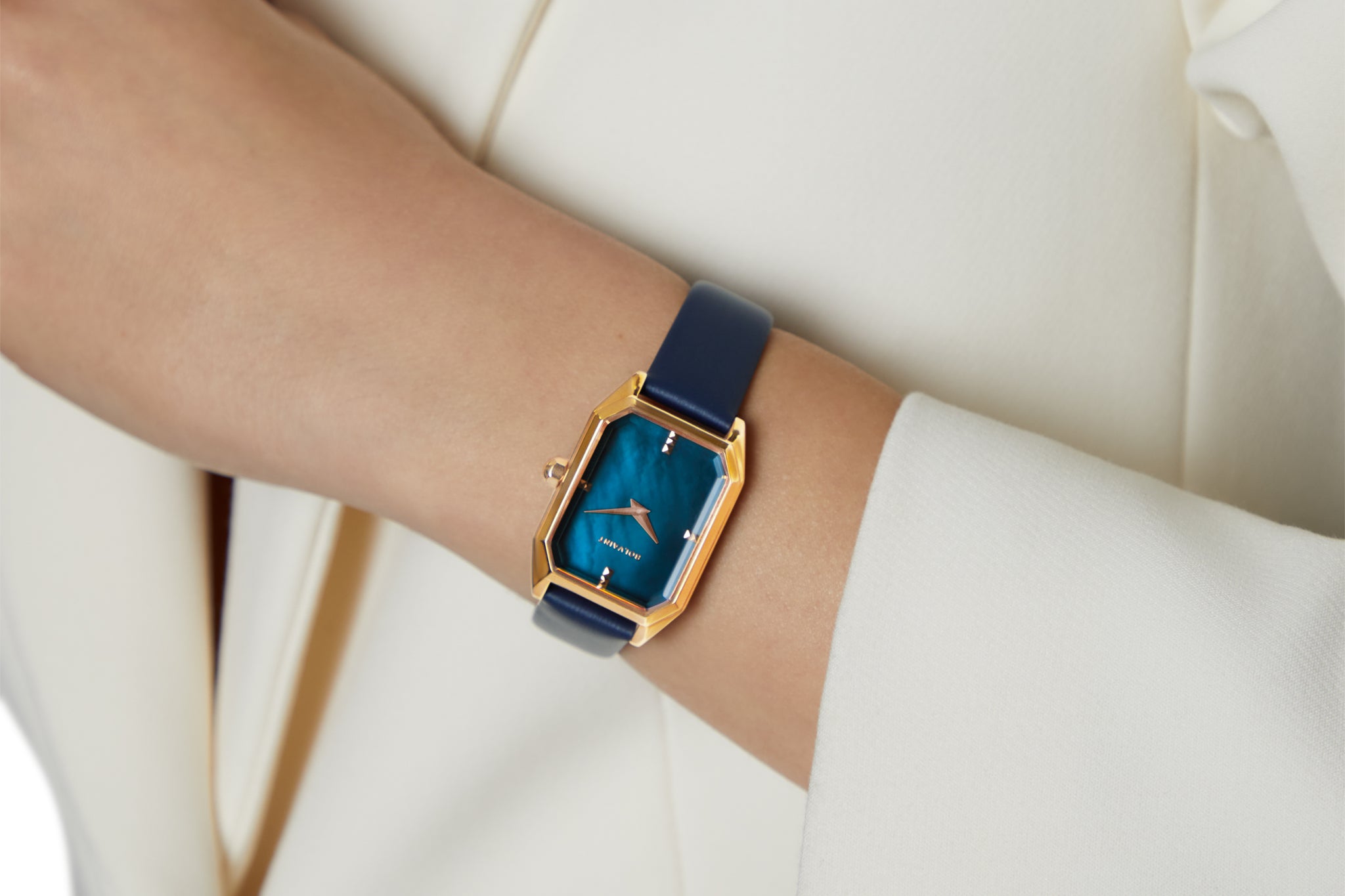 The Artemis Mother-of-Pearl Ladies Watch, Rose Gold and Midnight Navy