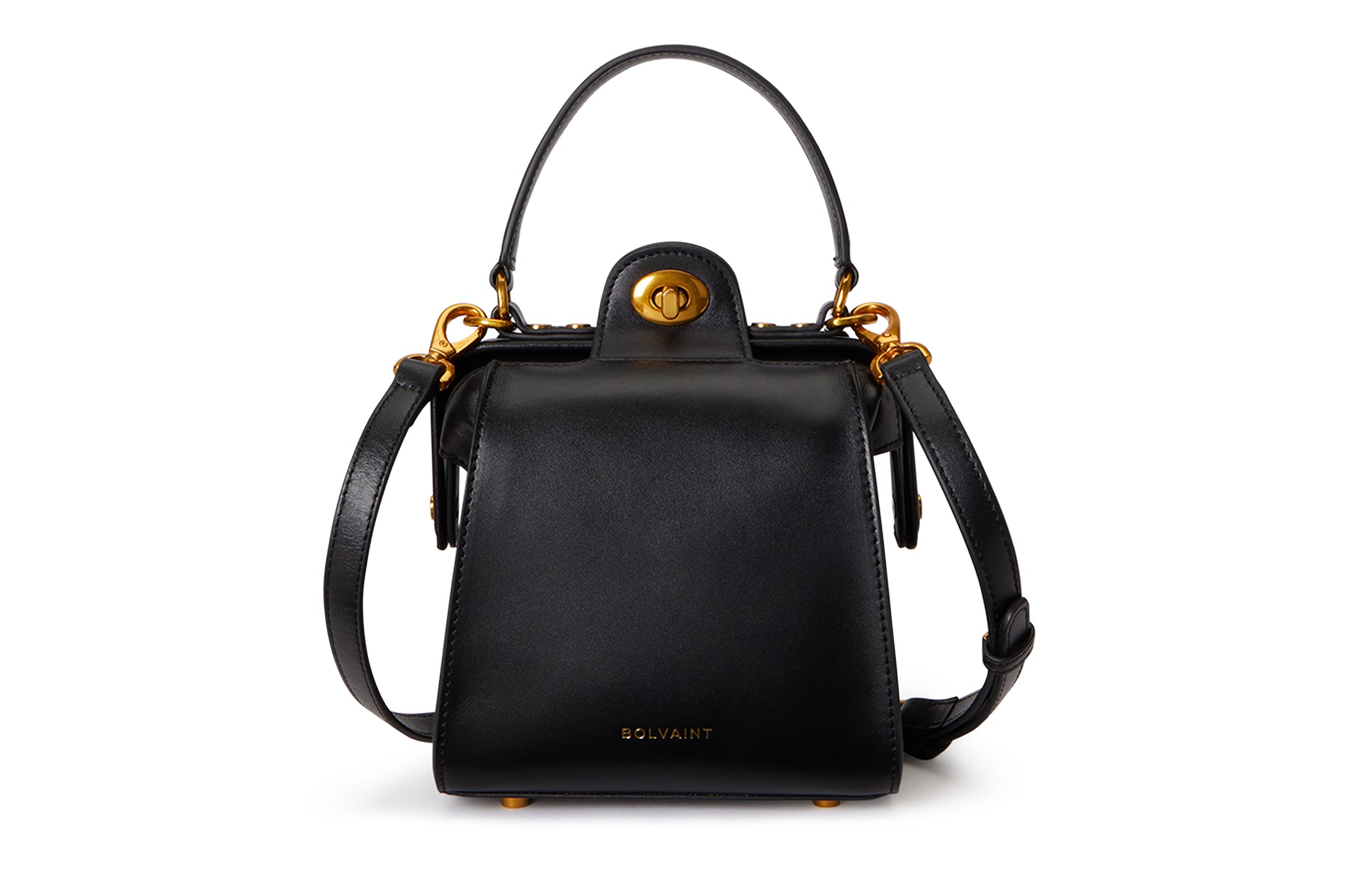 The Elise Noir Structured Shoulder Bag