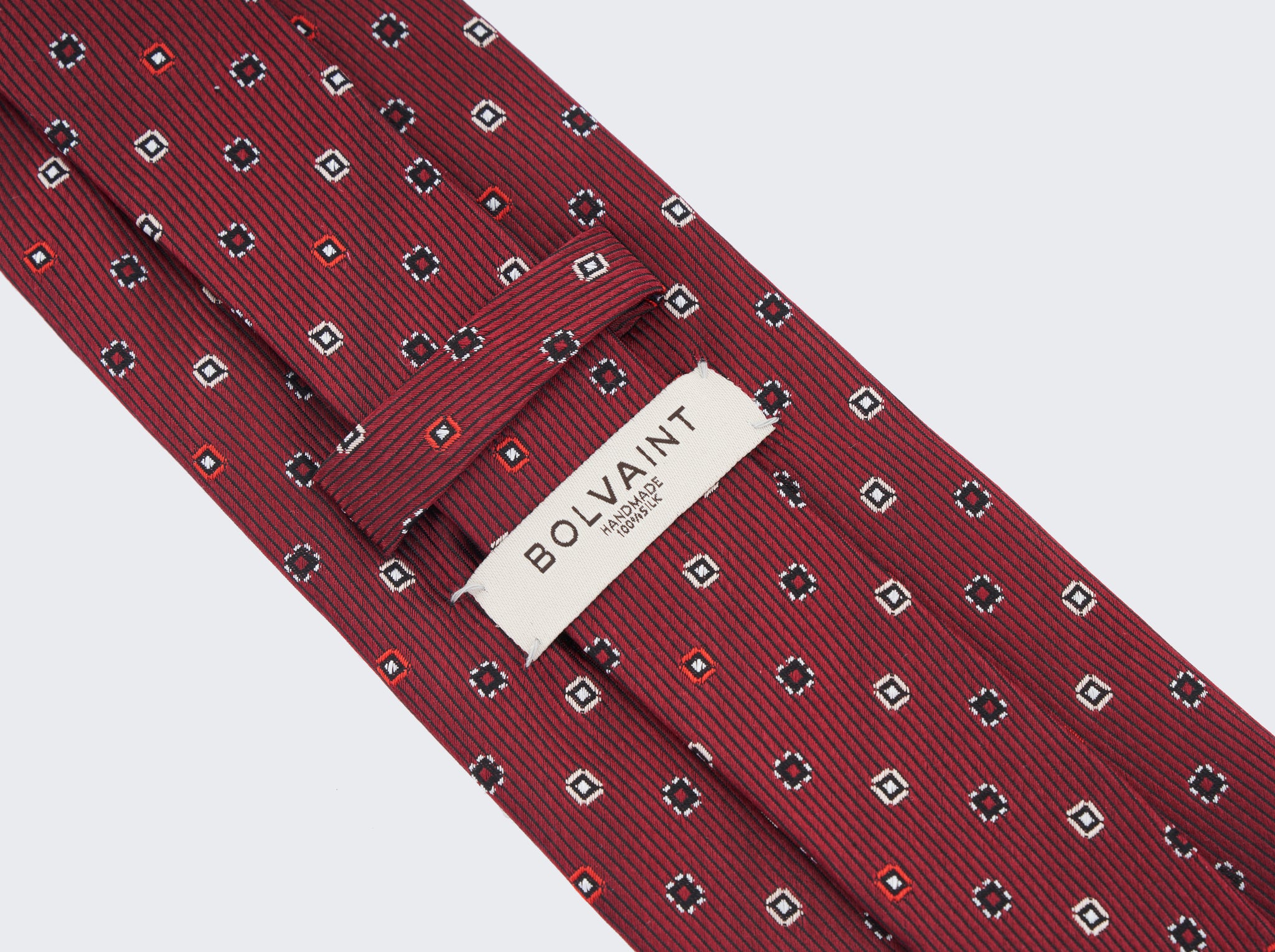 Chester Foulard Silk Tie in Merlot