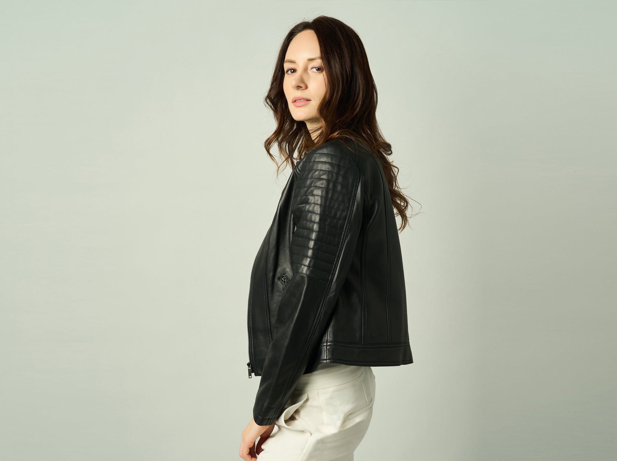 Amélie Lambskin Moto Jacket - Women's