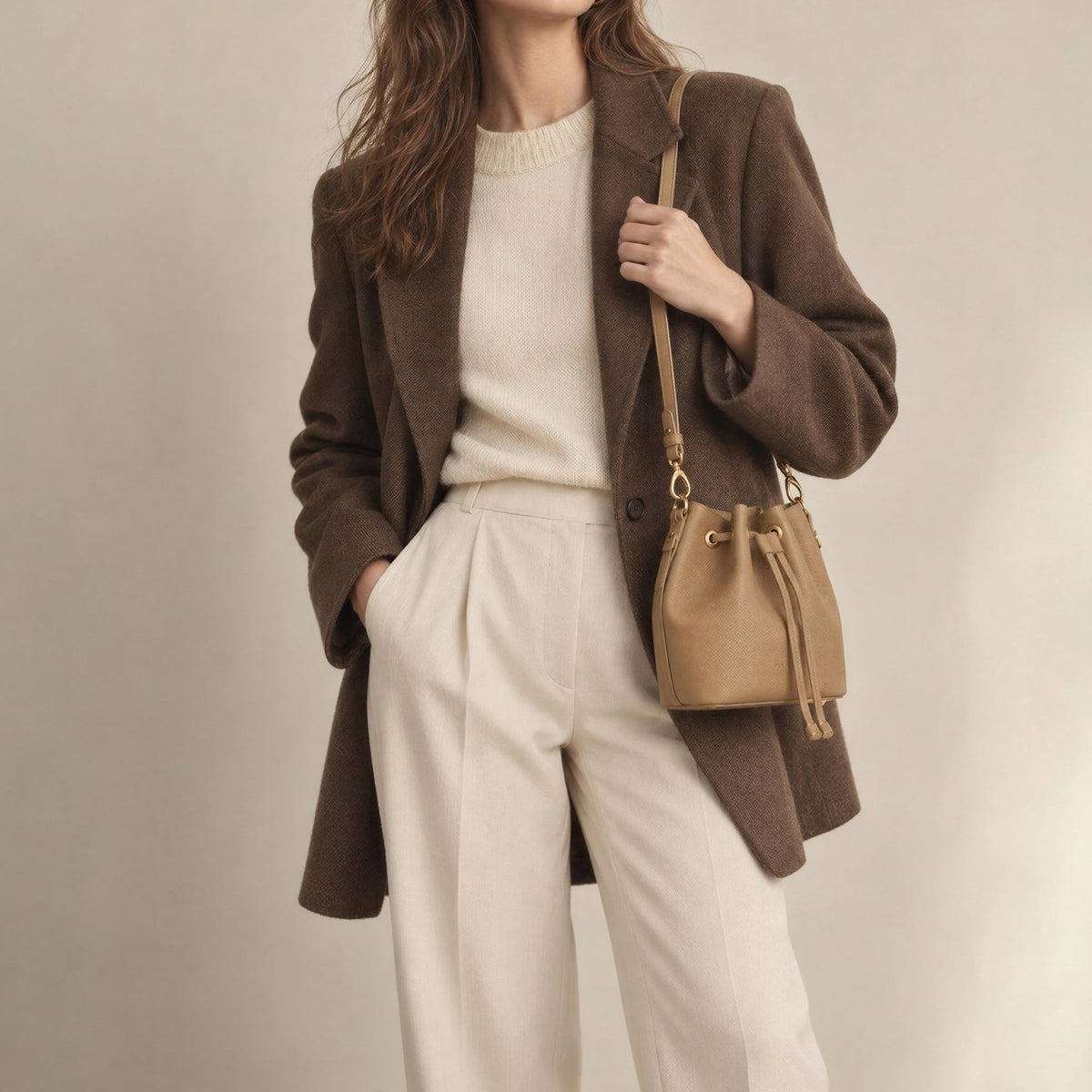 Saint-Germain Bucket Bag in Beige