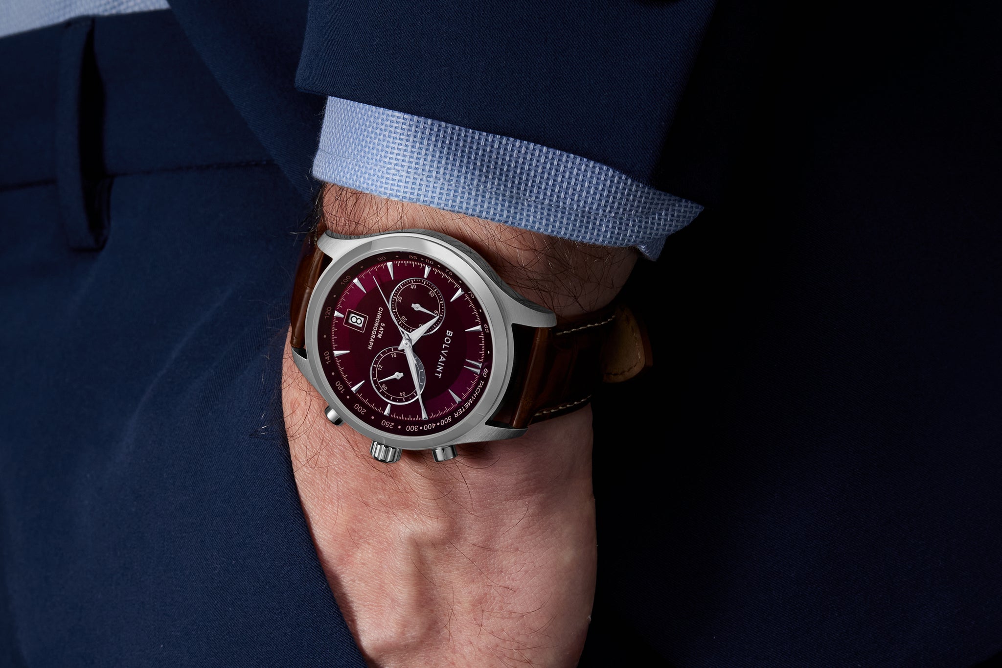 The Tempus Bordeaux in Ash Silver