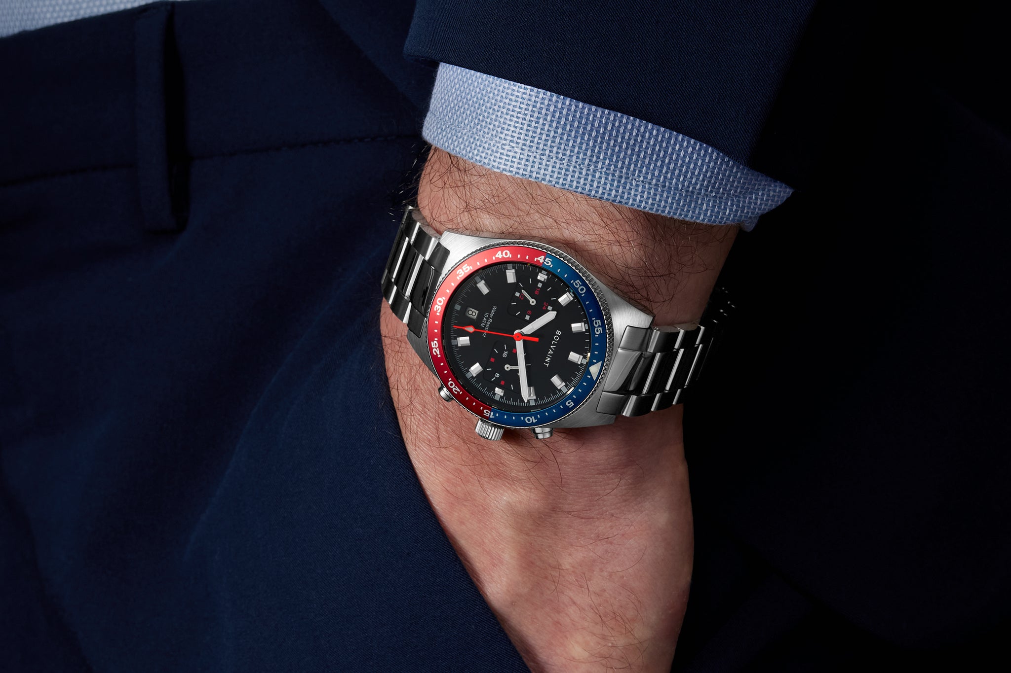 The Balmat Noir in Navy and Red
