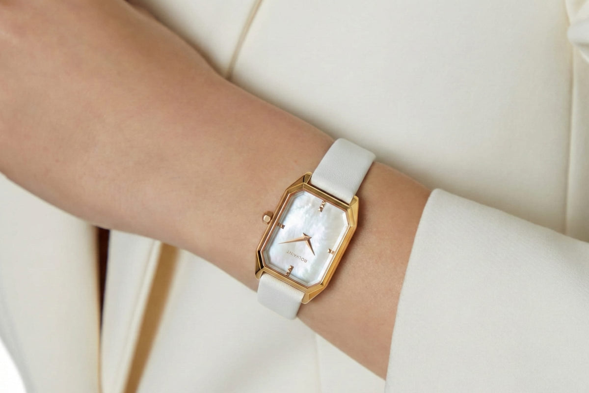 The Artemis Mother-of-Pearl Ladies Watch, Gold and Ayoka White
