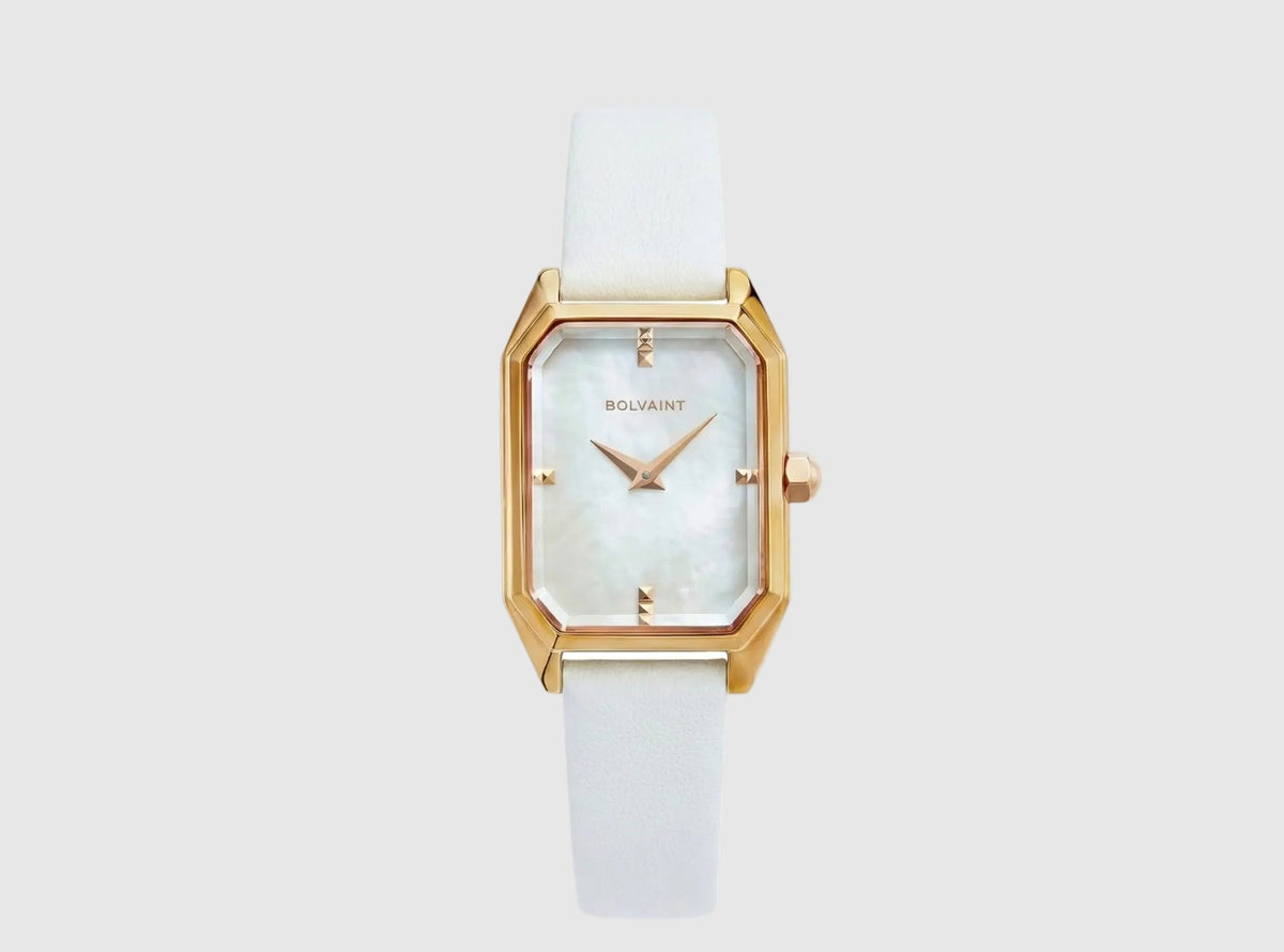 The Artemis Mother-of-Pearl Ladies Watch, Gold and Ayoka White