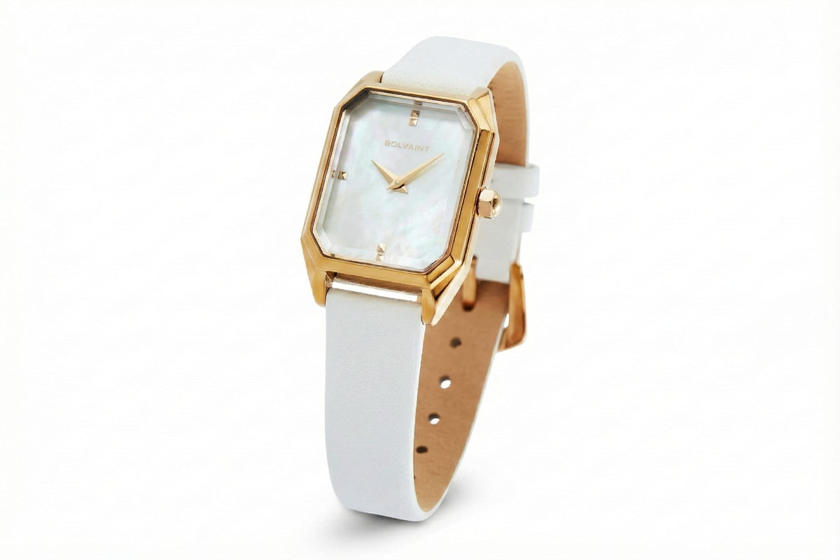 The Artemis Mother-of-Pearl Ladies Watch, Gold and Ayoka White