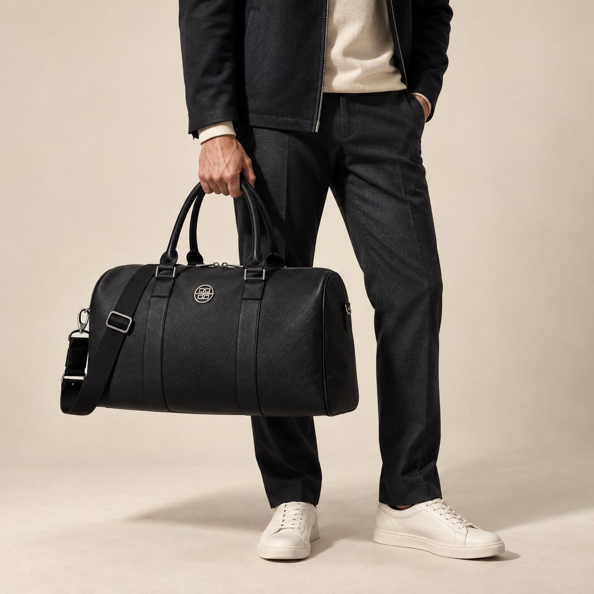 Deauville Weekender Bag in Saffiano Leather