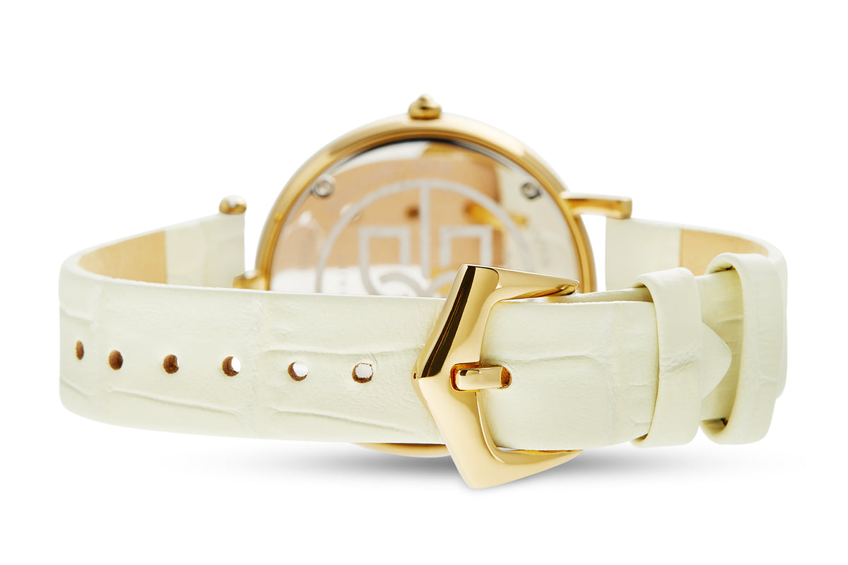 The Vainui Mother-of-Pearl Ladies' Watch - Gold & Ayoka White