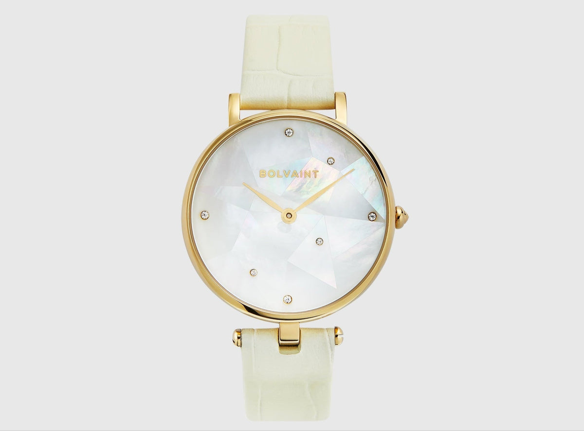 The Vainui Mother-of-Pearl Ladies' Watch - Gold & Ayoka White