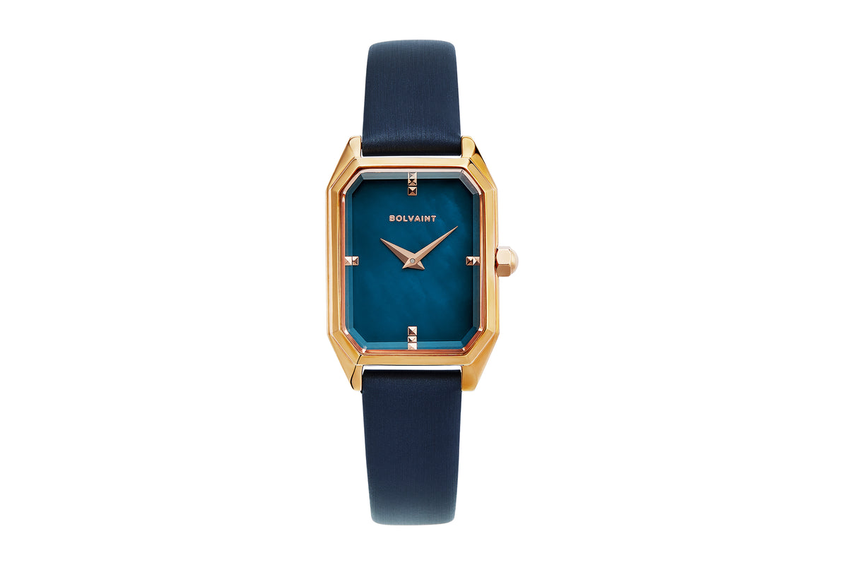 The Artemis Mother-of-Pearl Ladies Watch, Rose Gold and Midnight Navy