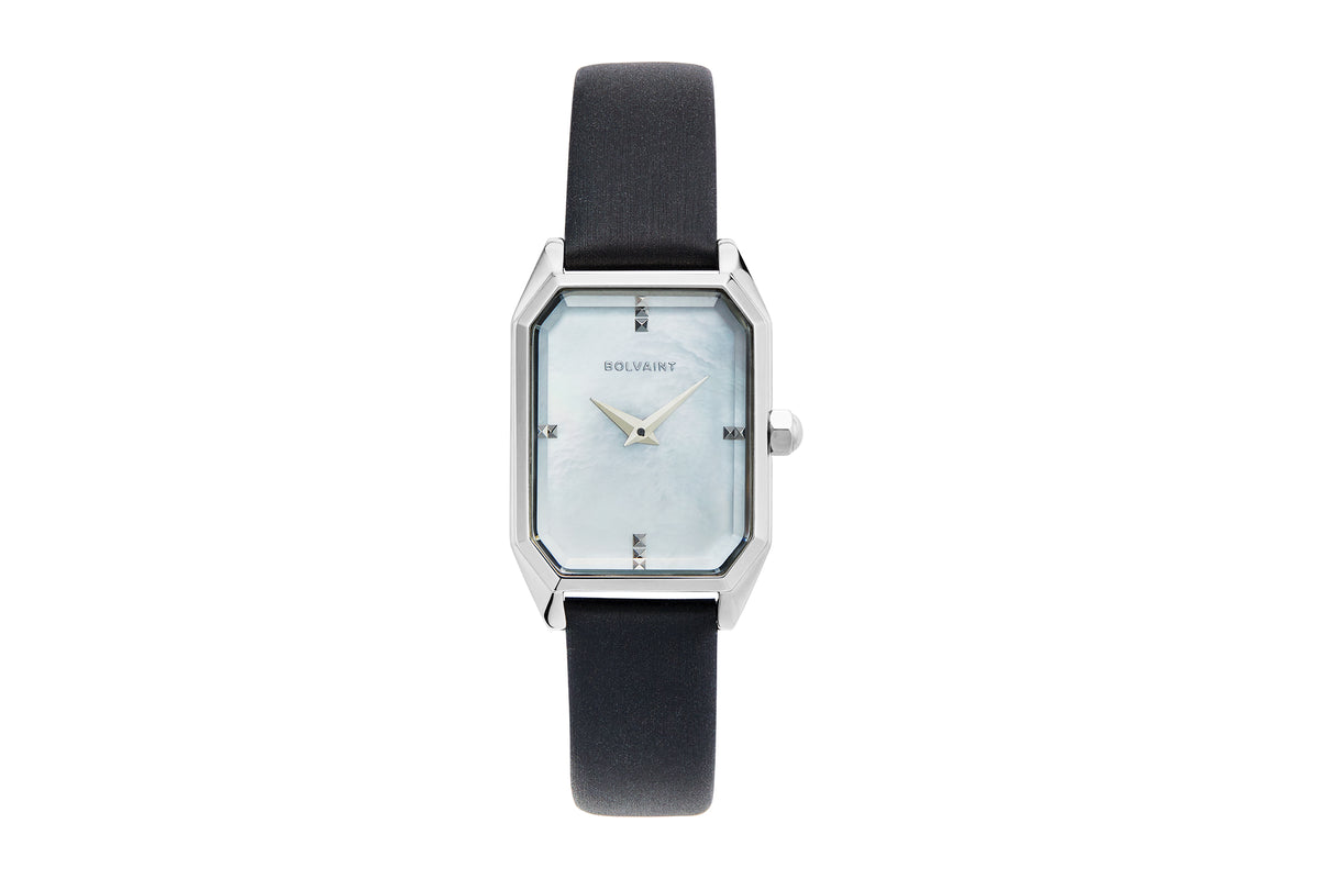 The Artemis Mother-of-Pearl Ladies Watch, Silver and Basalt Black