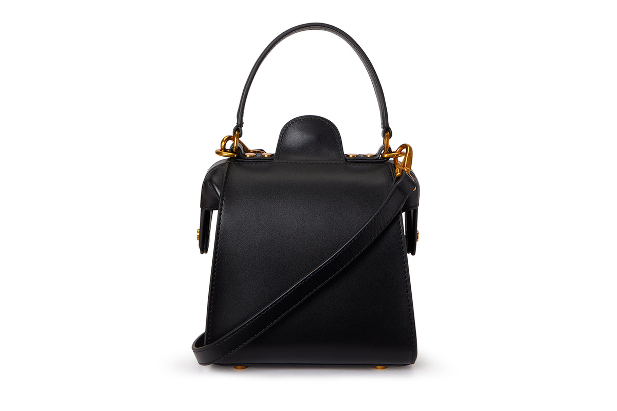 The Elise Noir Structured Shoulder Bag