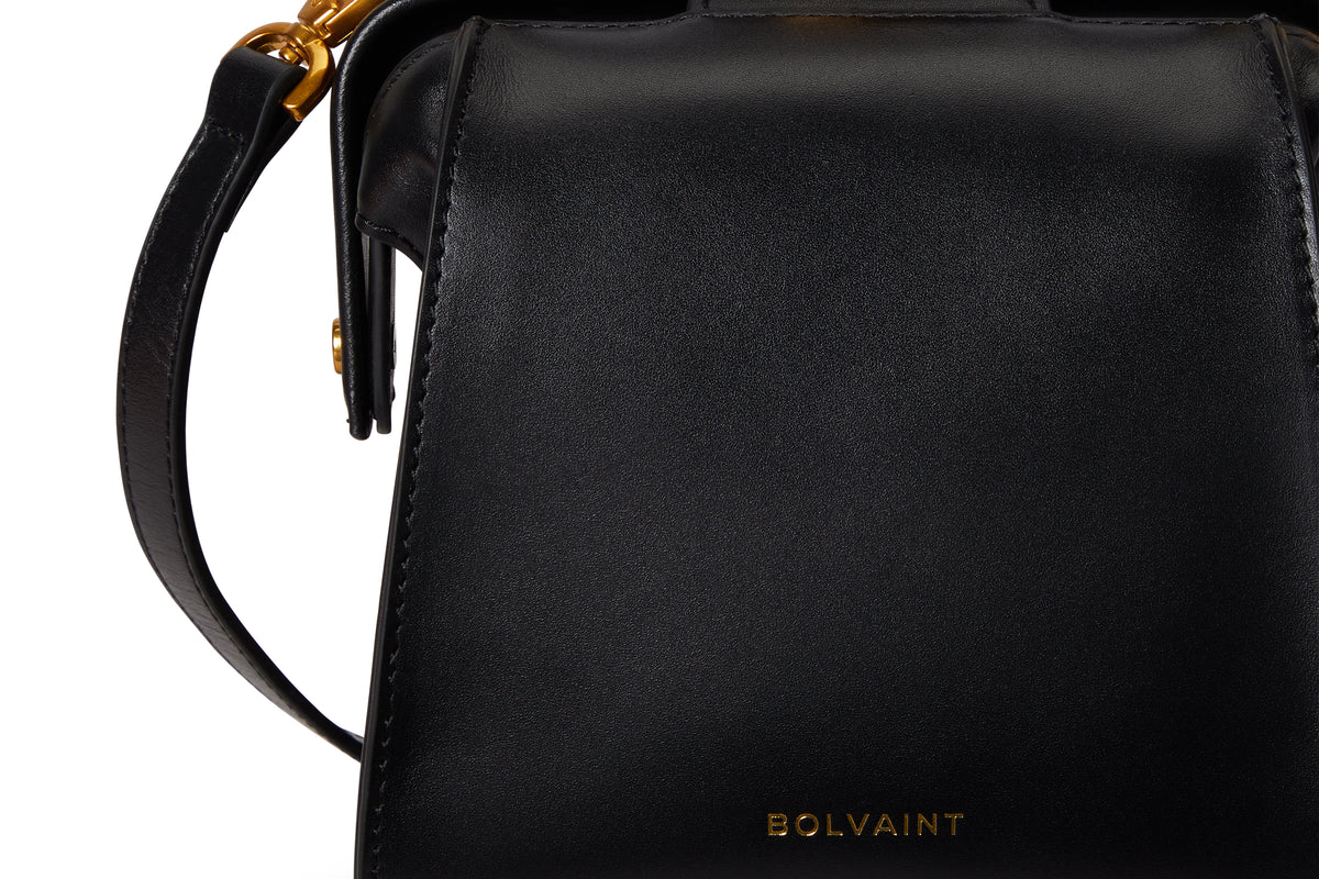 The Elise Noir Structured Shoulder Bag