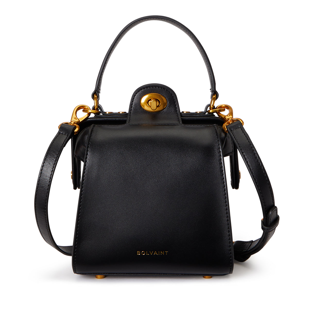 The Elise Noir Structured Shoulder Bag