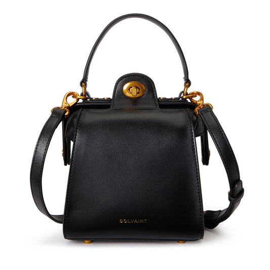 The Elise Noir Structured Shoulder Bag