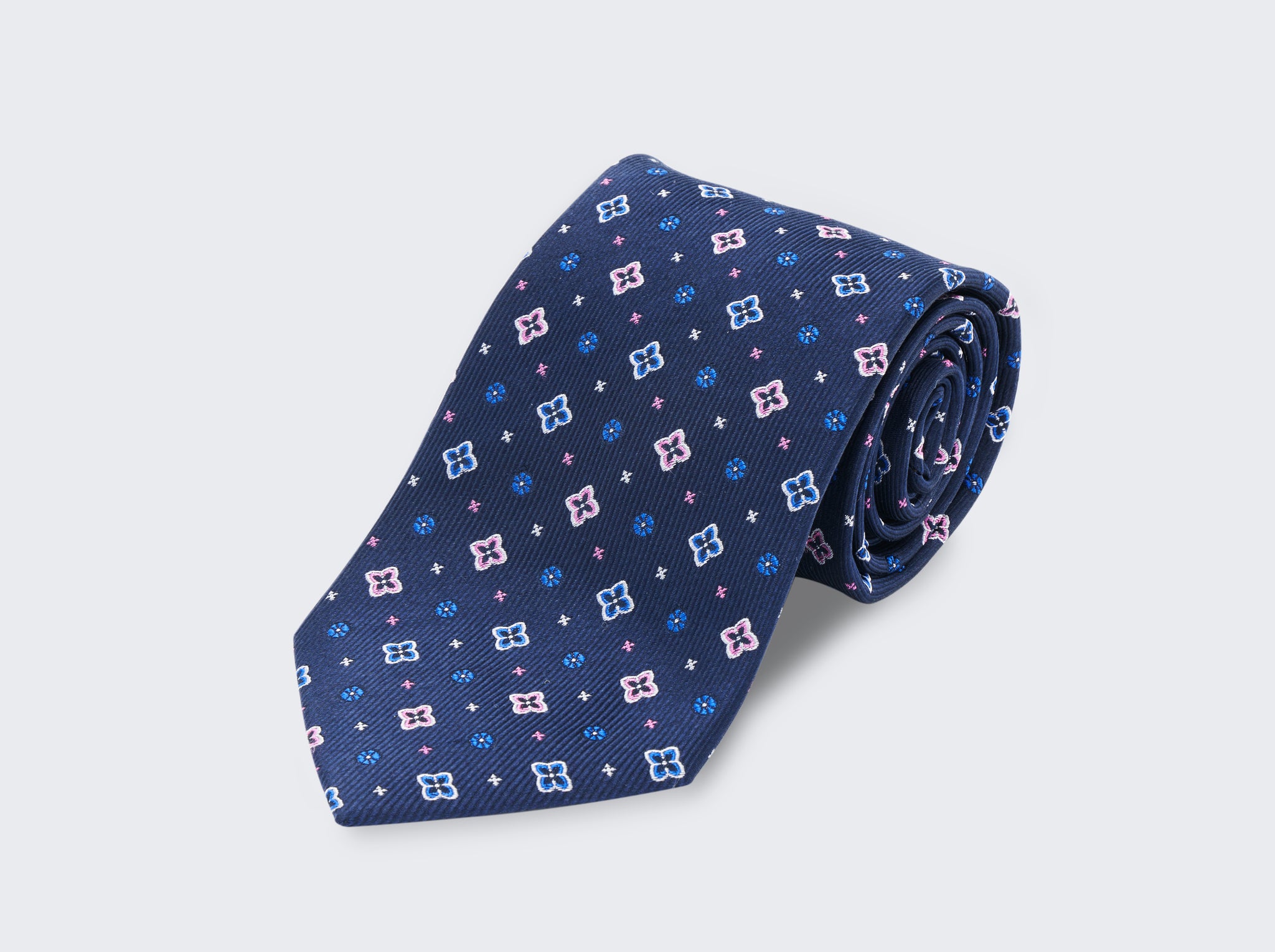 Florent Foulard Silk Tie in Midnight blue