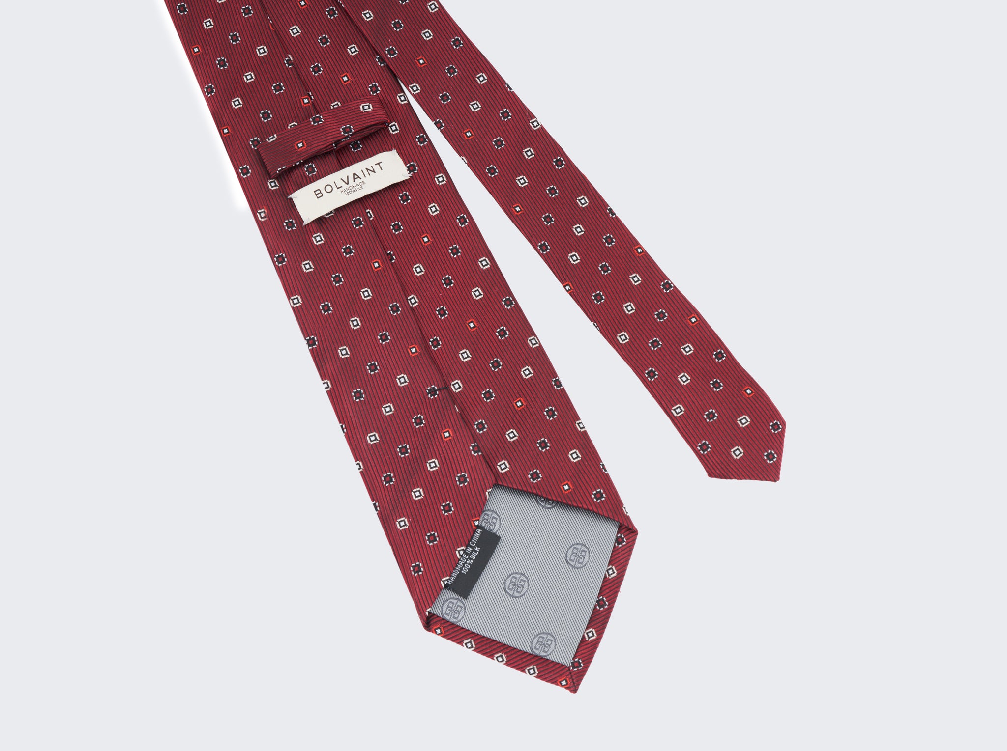 Chester Foulard Silk Tie in Merlot