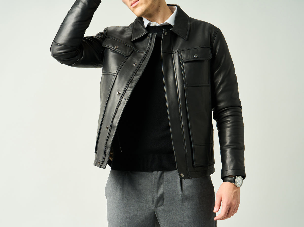 Arnaud Lambskin Moto Jacket - Men's