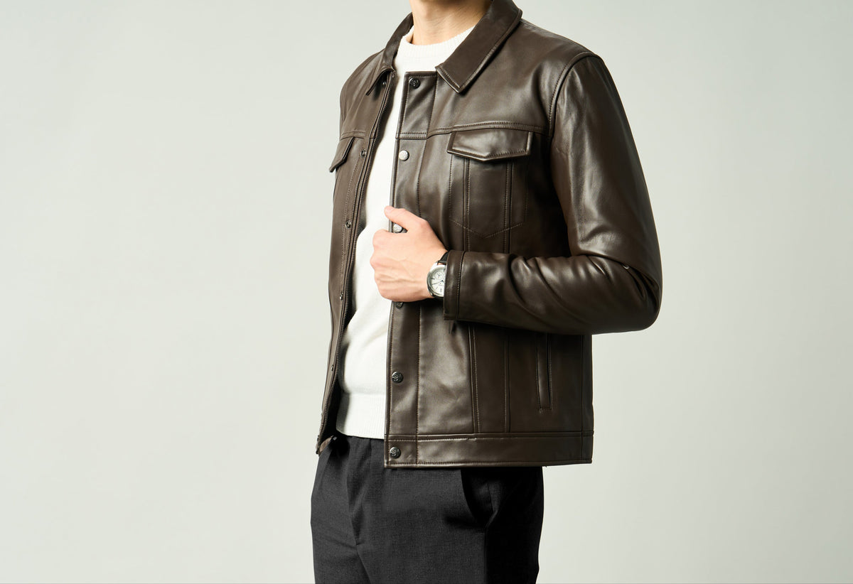 Damien Lambskin Moto Jacket - Men's