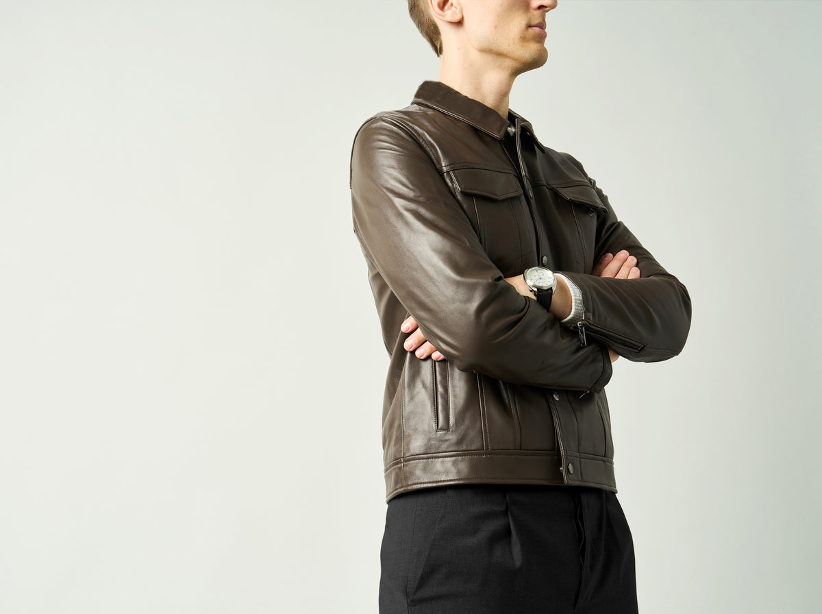 Damien Lambskin Moto Jacket - Men's