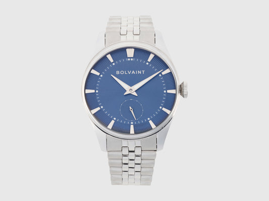 The Alaric Automatic Watch - Bleu in Silver