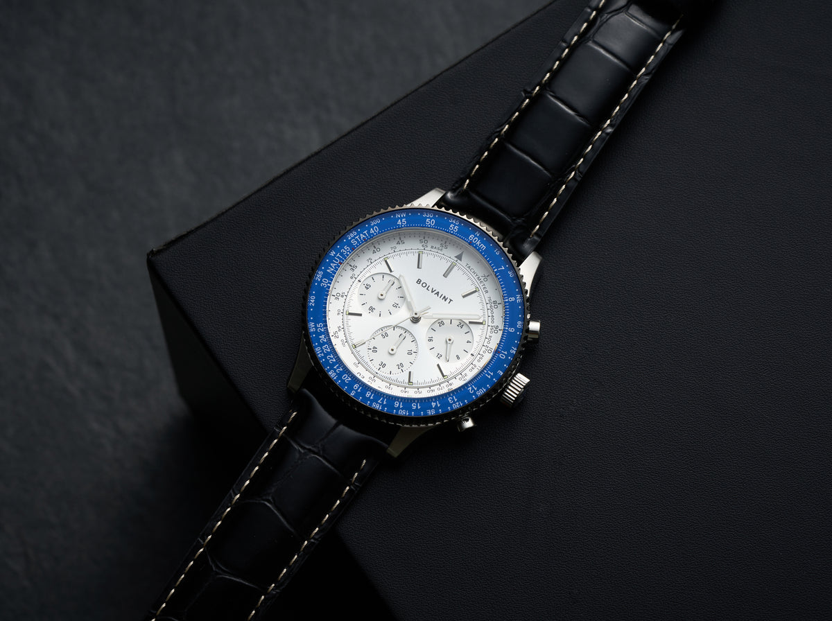 The Marquis Chronograph Blanc in Blue