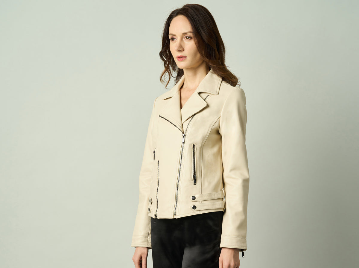Camille Lambskin Moto Jacket - Women's