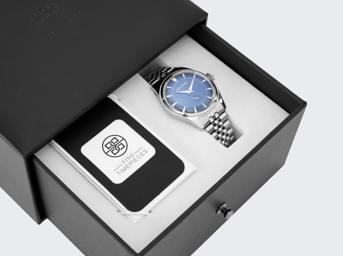 The Alaric Automatic Watch - Bleu in Silver