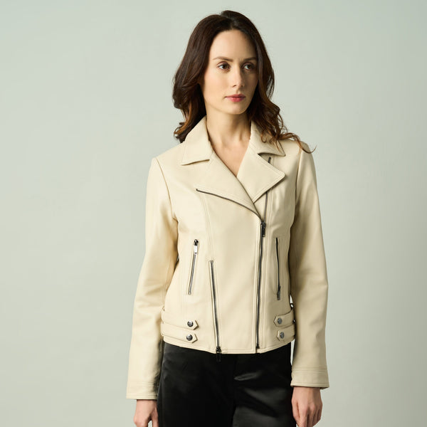 Camile Lambskin Moto Jacket - Women's