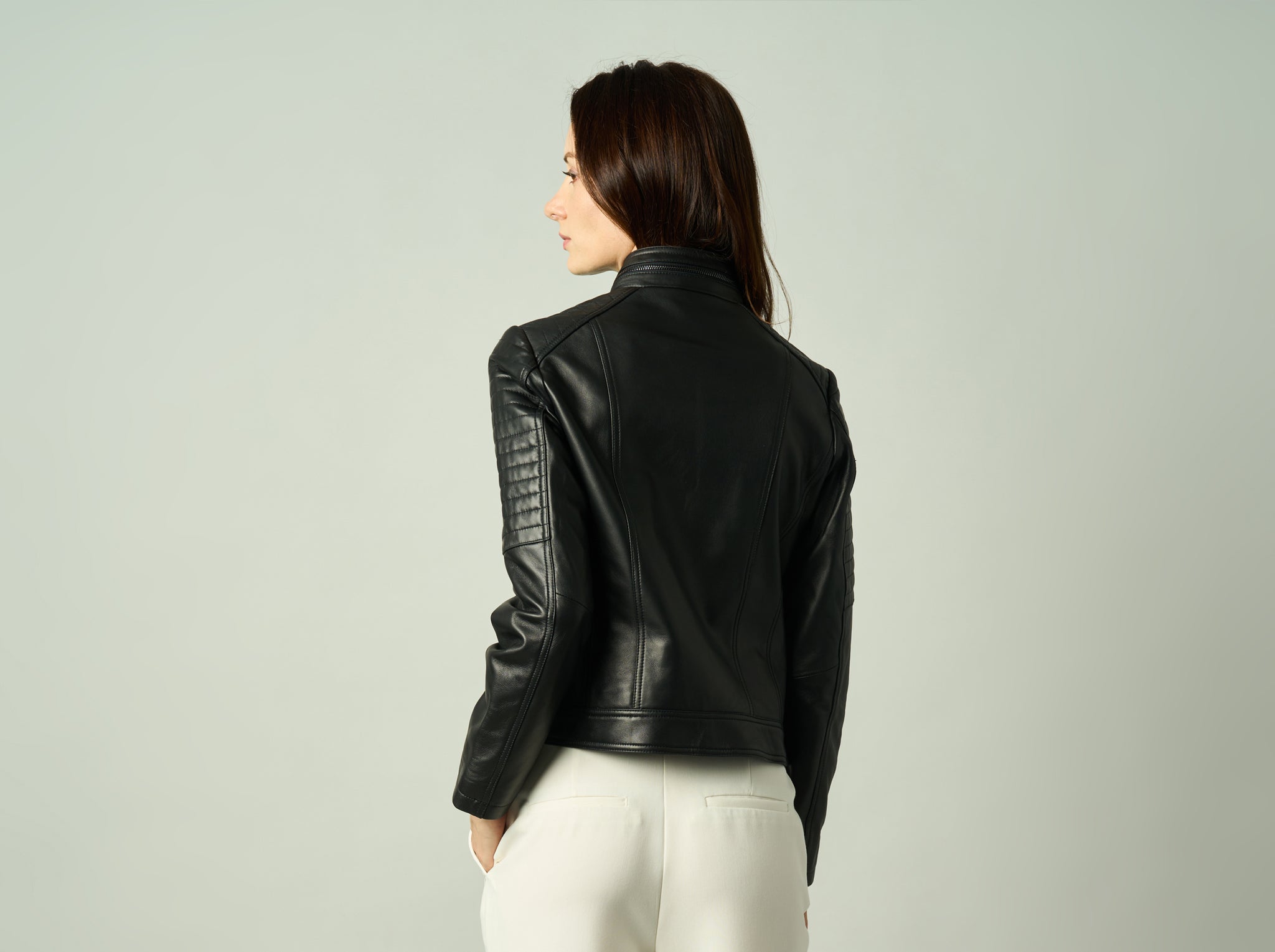 Amélie Lambskin Moto Jacket - Women's