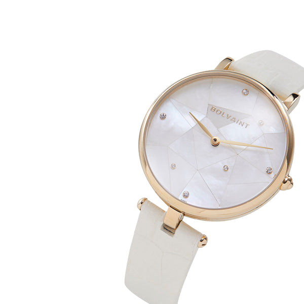 The Vainui Mother-of-Pearl Ladies' Watch - Gold & Ayoka White