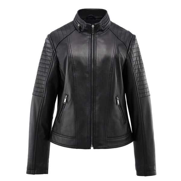 Amélie Lambskin Moto Jacket - Women's