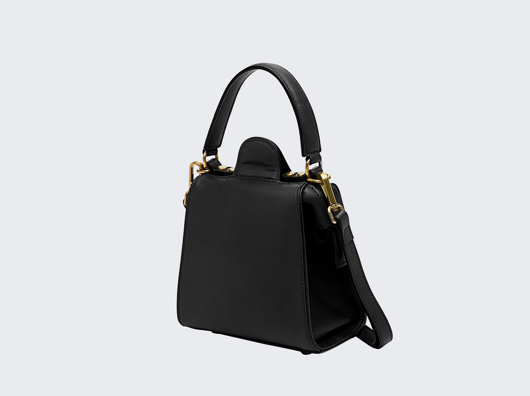 The Elise Noir Structured Shoulder Bag