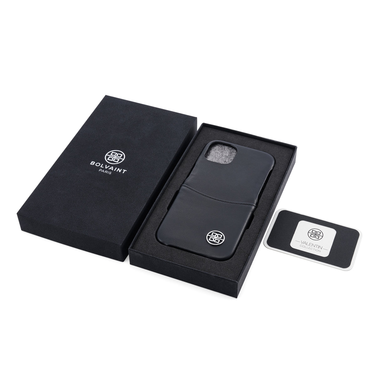 Finley iPhone 13 Case with Pocket in Obsidian Black