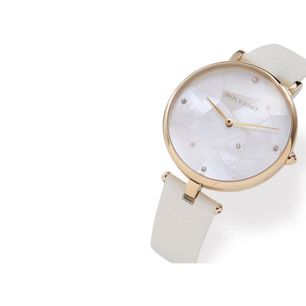 The Vainui Mother-of-Pearl Ladies' Watch - Gold & Ayoka White