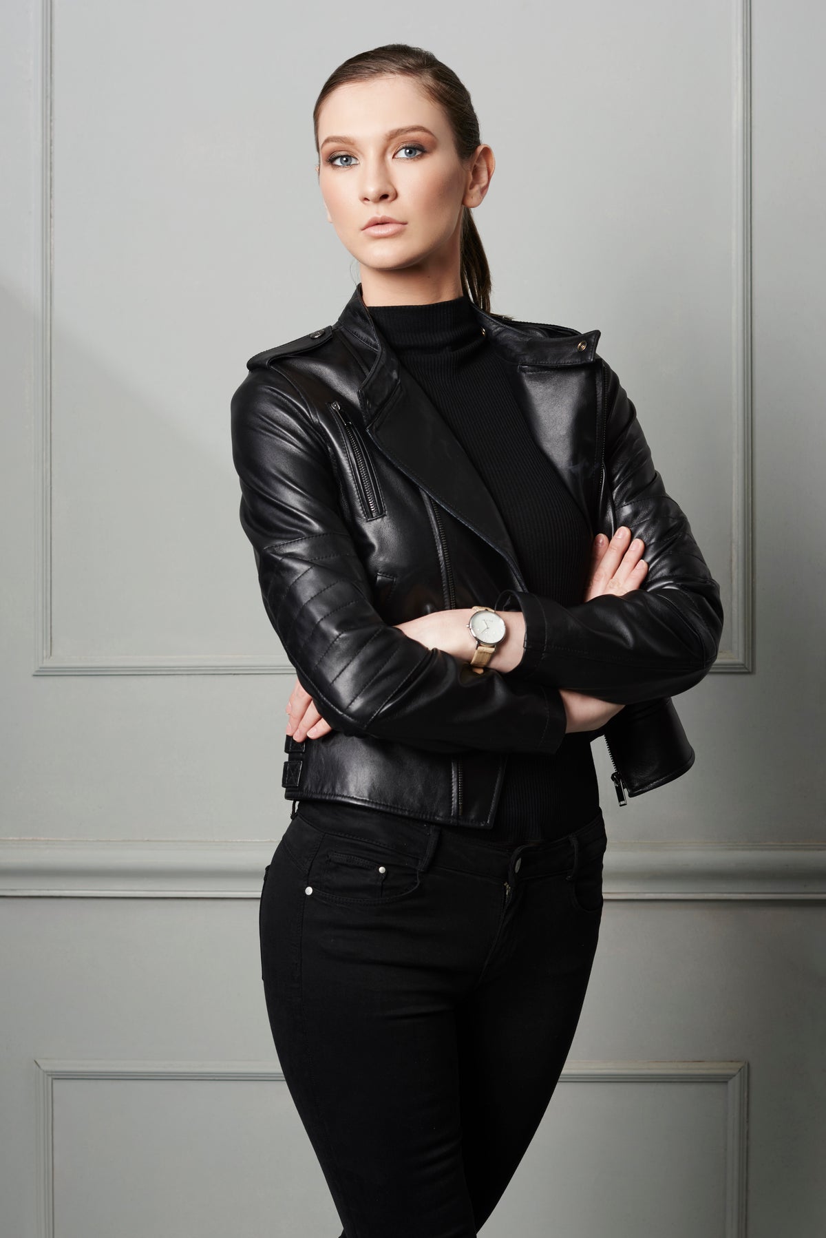 Adelais Lambskin Moto Jacket – Women’s